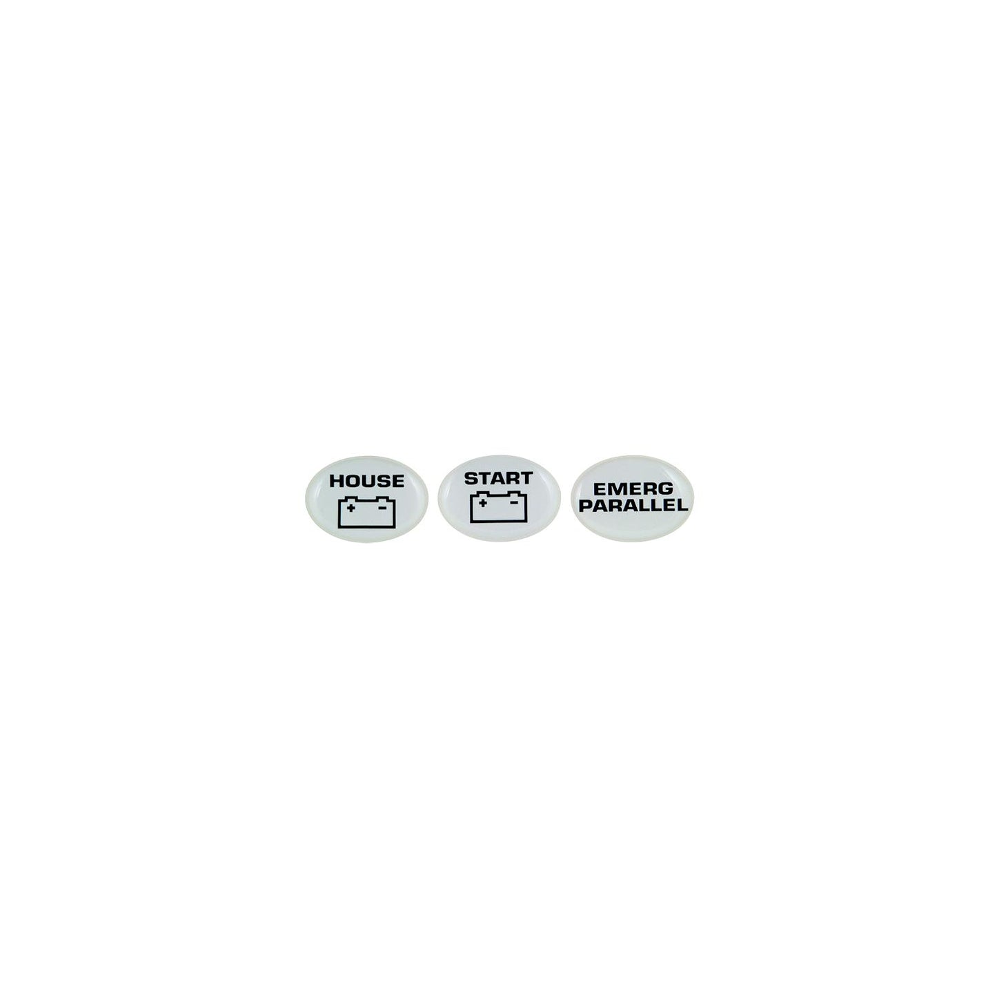 Marinco Set of 3 Battery Switch Labels (Start, Emerg Parallel, House)