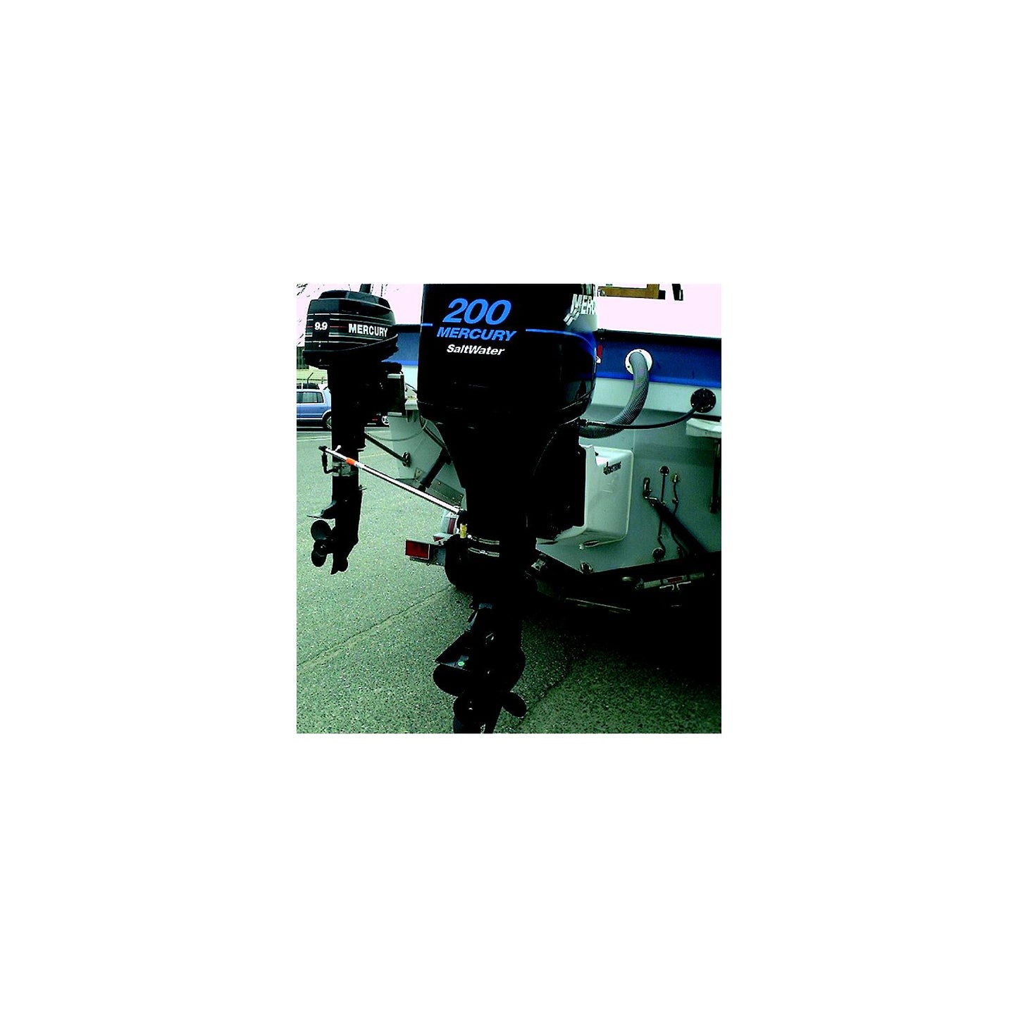 EZ-Steer EZ60006 Outboard to Outboard Auxiliary Motor Steering Kit (Includes Complete Bracket Assembly, Main Bracket Body, Quick Disconnect, S/S Bands and Rod Assembly)-Supply Nautica