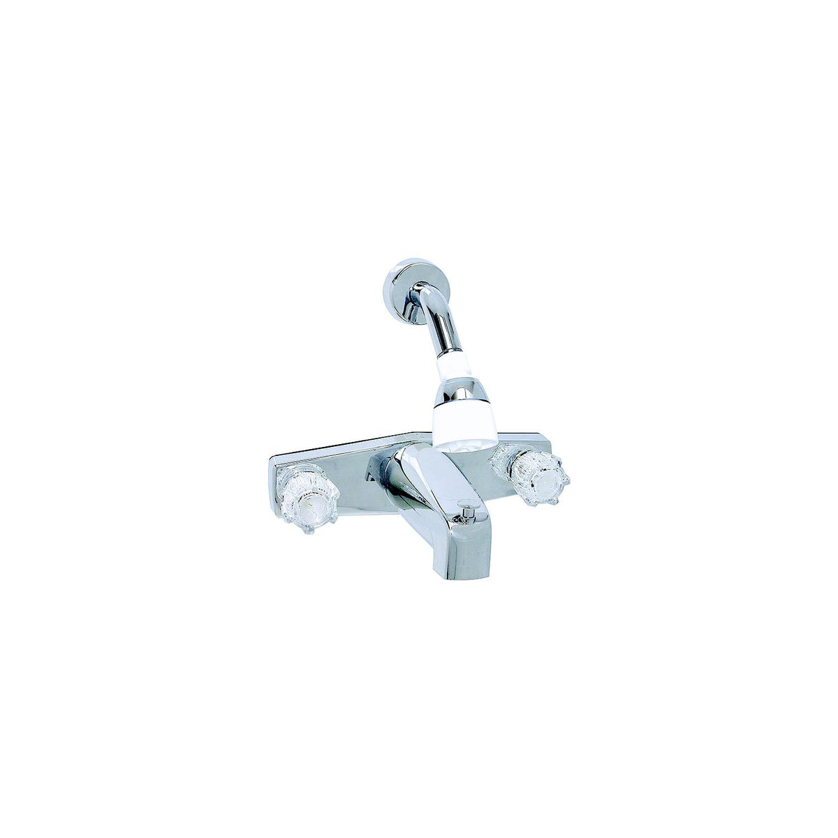 Valterra Phoenix PF214348 2-Handle RV Tub & Shower Diverter Faucet with Clear Acrylic Knobs & Shower Head Kit, Chrome-Supply Nautica