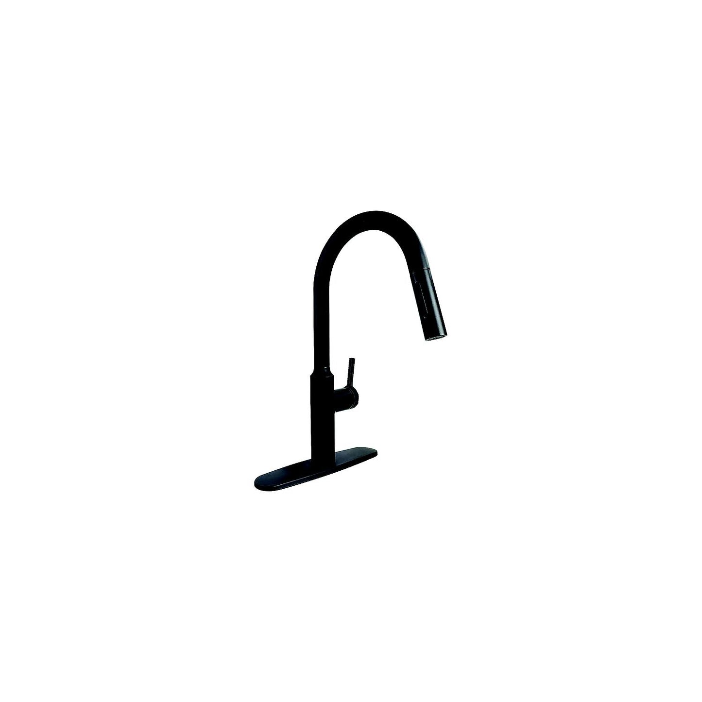 800-PF231765 8" Premium Slimline Single Handle Pull Down Kitchen Faucet, Matte Black-Supply Nautica