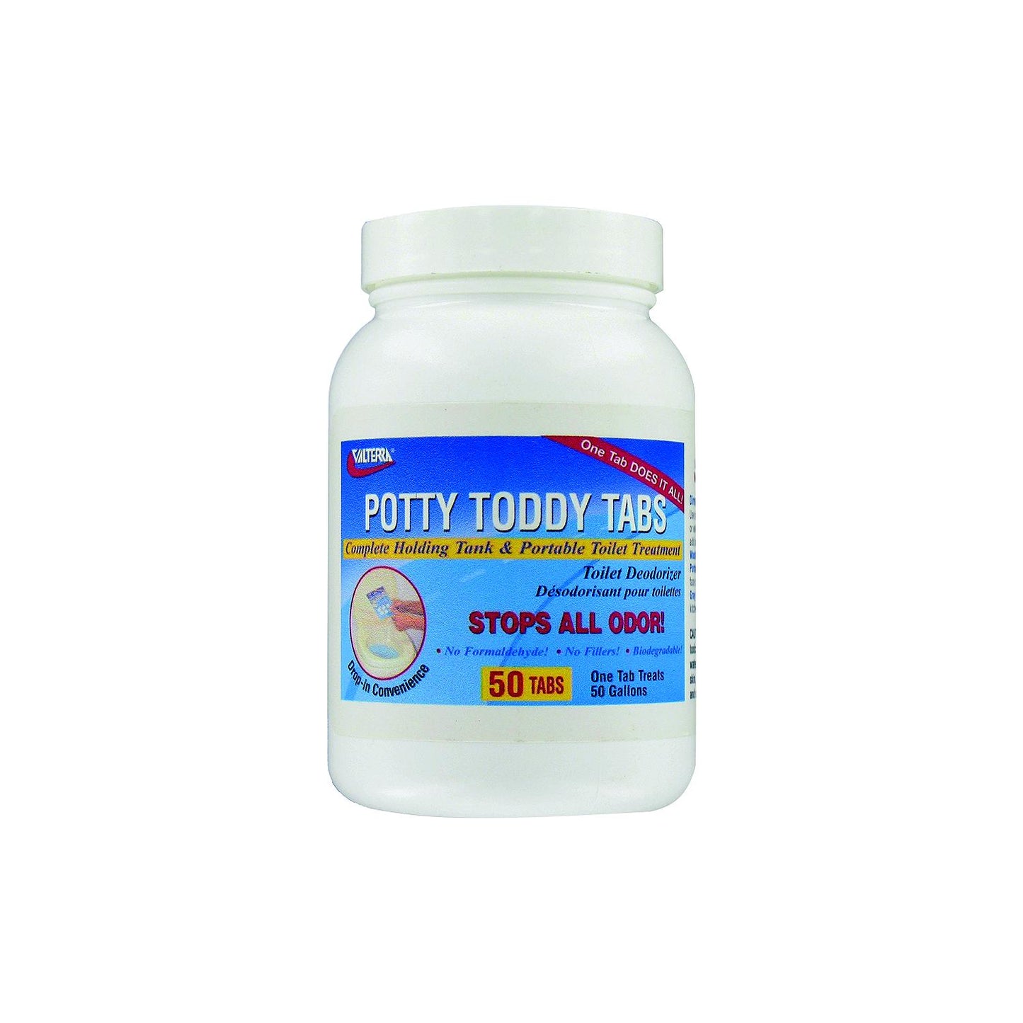 Valterra Q5004 Potty Toddy Tabs Non Toxic RV Toilet Odor Neutralizer Tablets