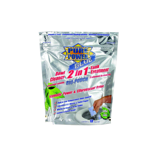 Valterra V23020 Pure Power® Blue Bio-Pouch 2-In-1 Bowl Cleaner & Tank Treatment, 12/pk