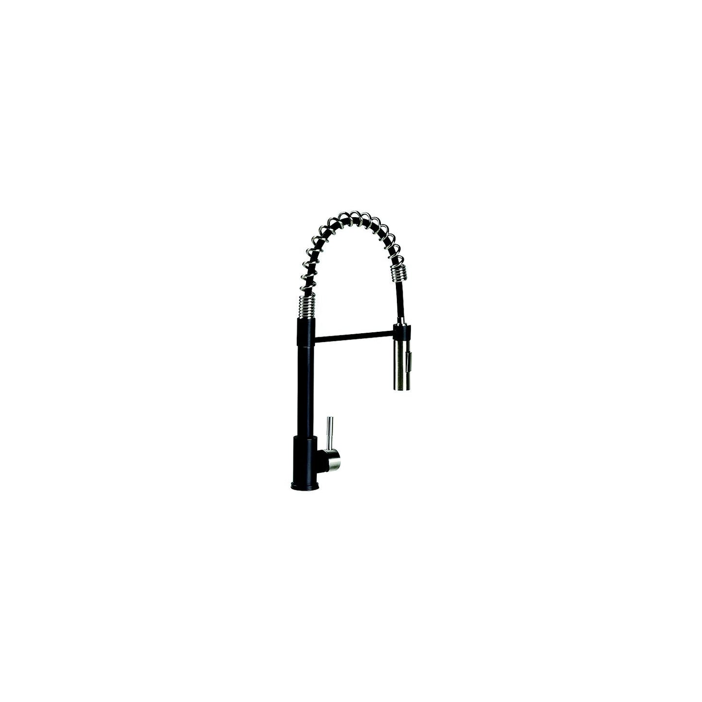 Lippert Coiled Pull Down Faucet, Black/Stainless Steel