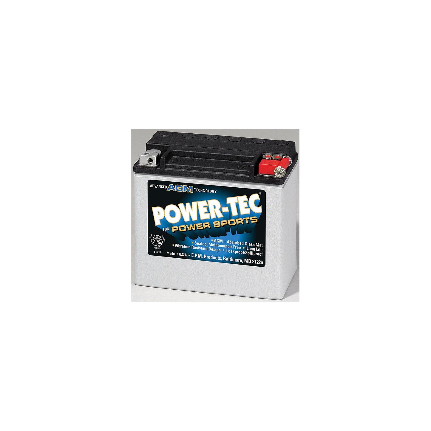Power-Tec PWC AGM Battery, 26 Amp 400MCA