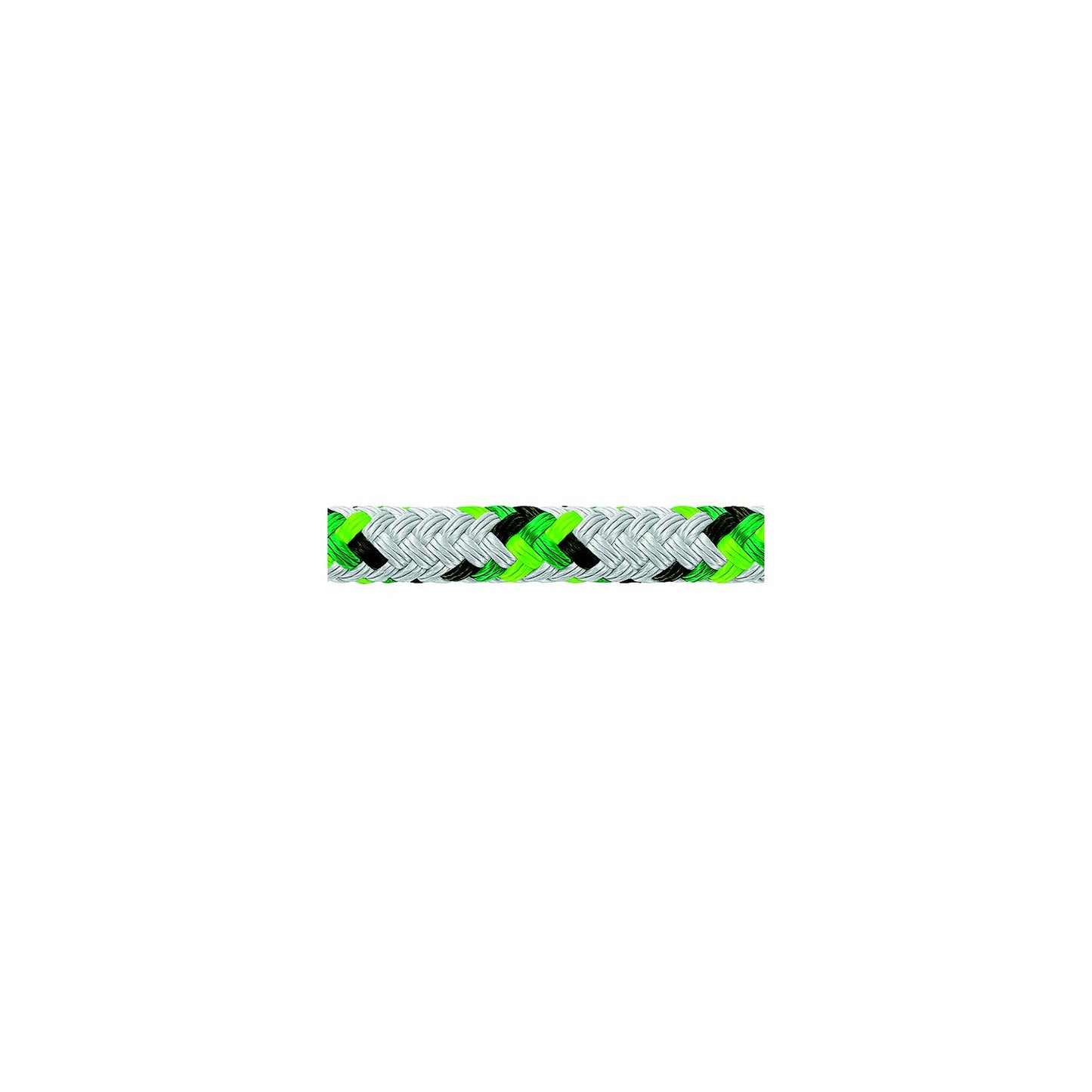 Samson 435020505030 XLS3 Yacht Braid, 5/16" (8mm) x 500', White w/Green Tracer