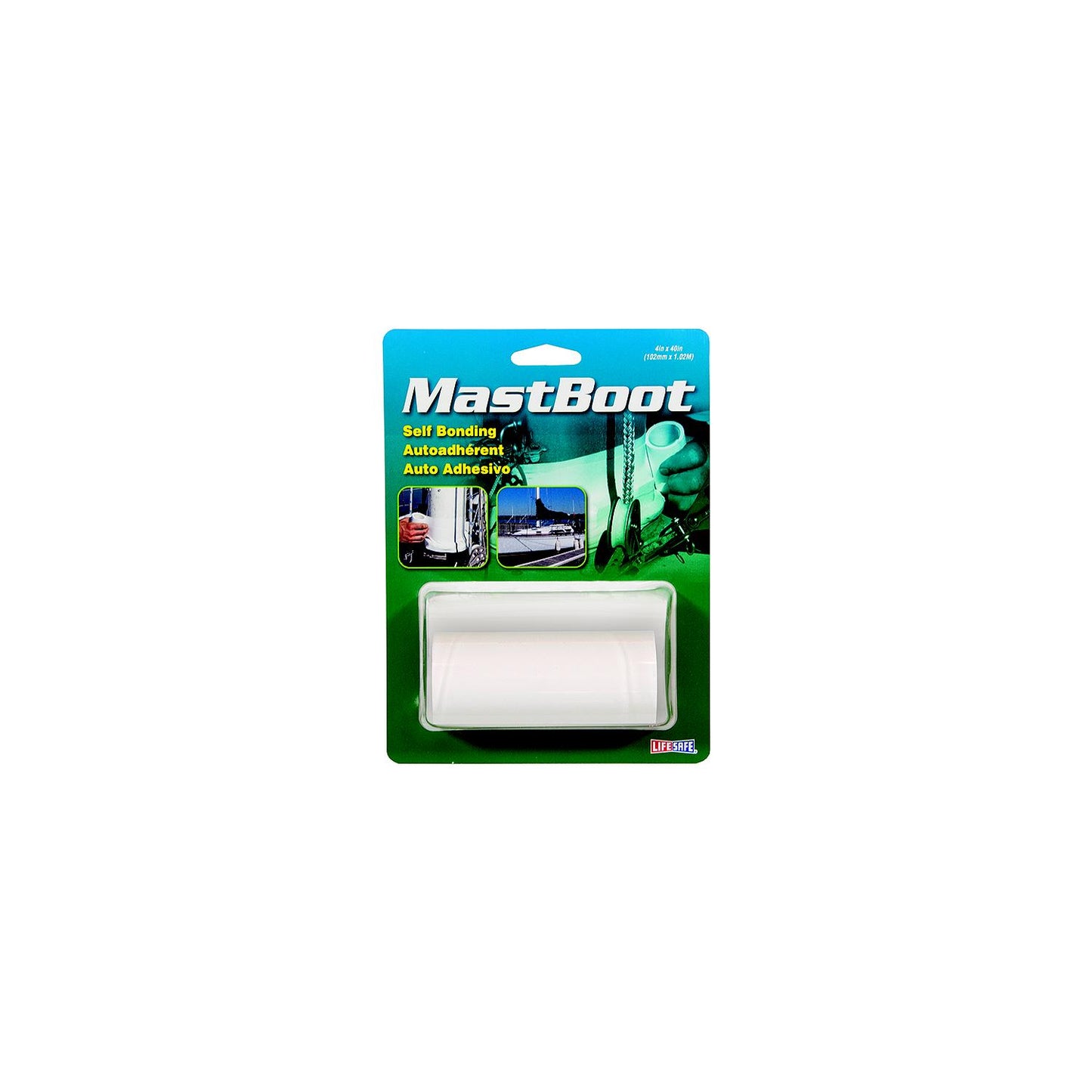 Life Safe RE3941 MastBoot Tape, 4" x 100", White