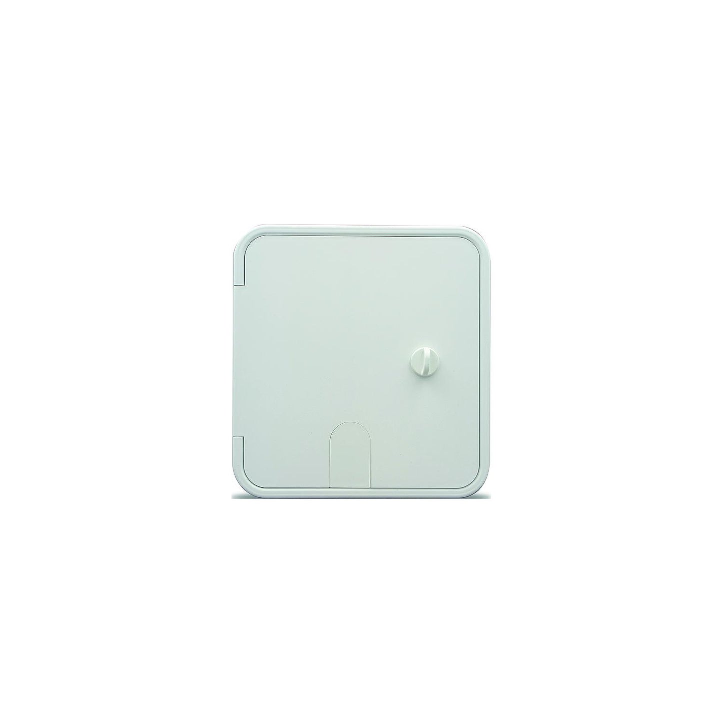 B&B Molders 94339 Square Electric Cable Hatch, Large w/Open Back & Thumb Latch, Polar White