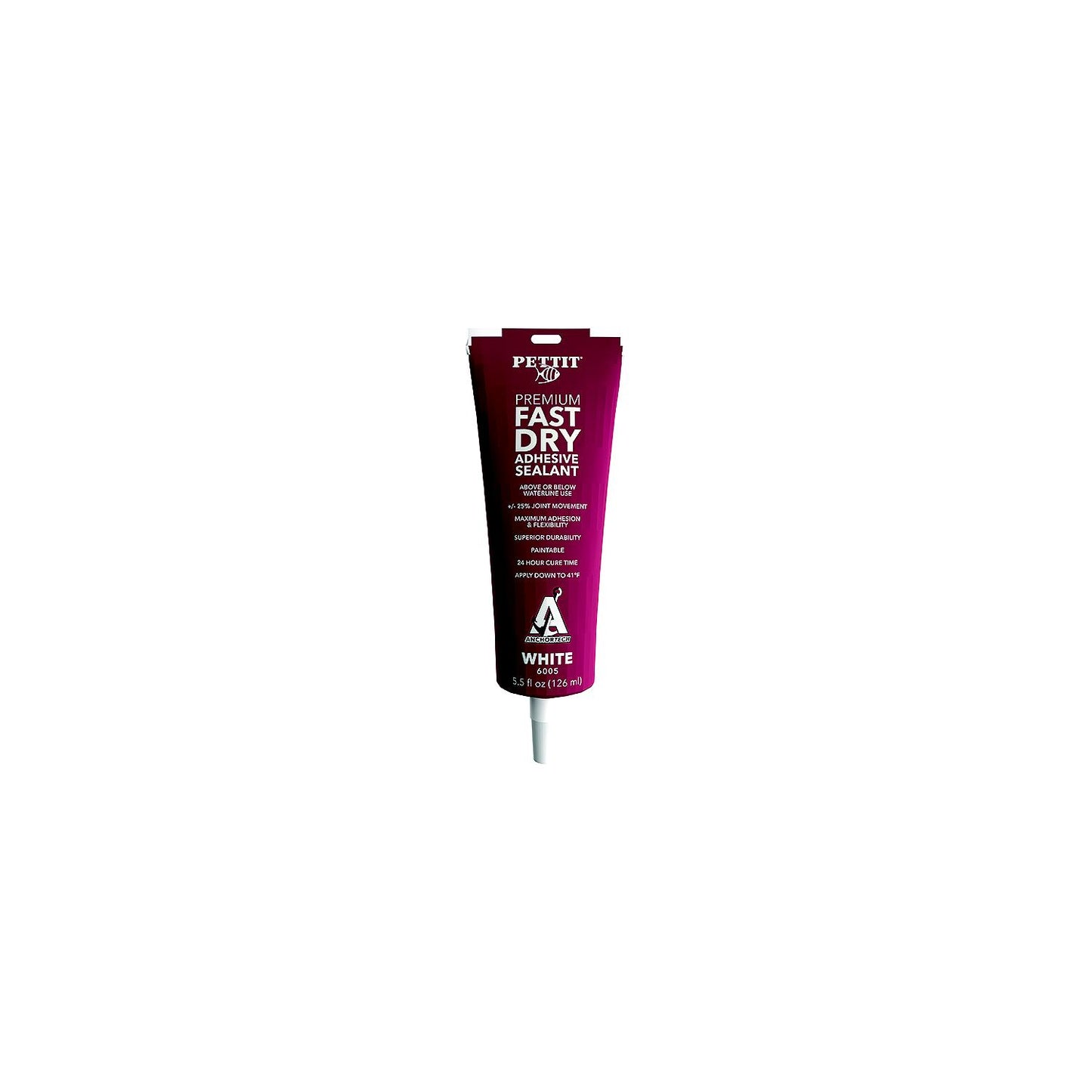 Pettit 6005T Anchortech Premium Fast Dry Adhesive Sealant, 4.8 oz., White