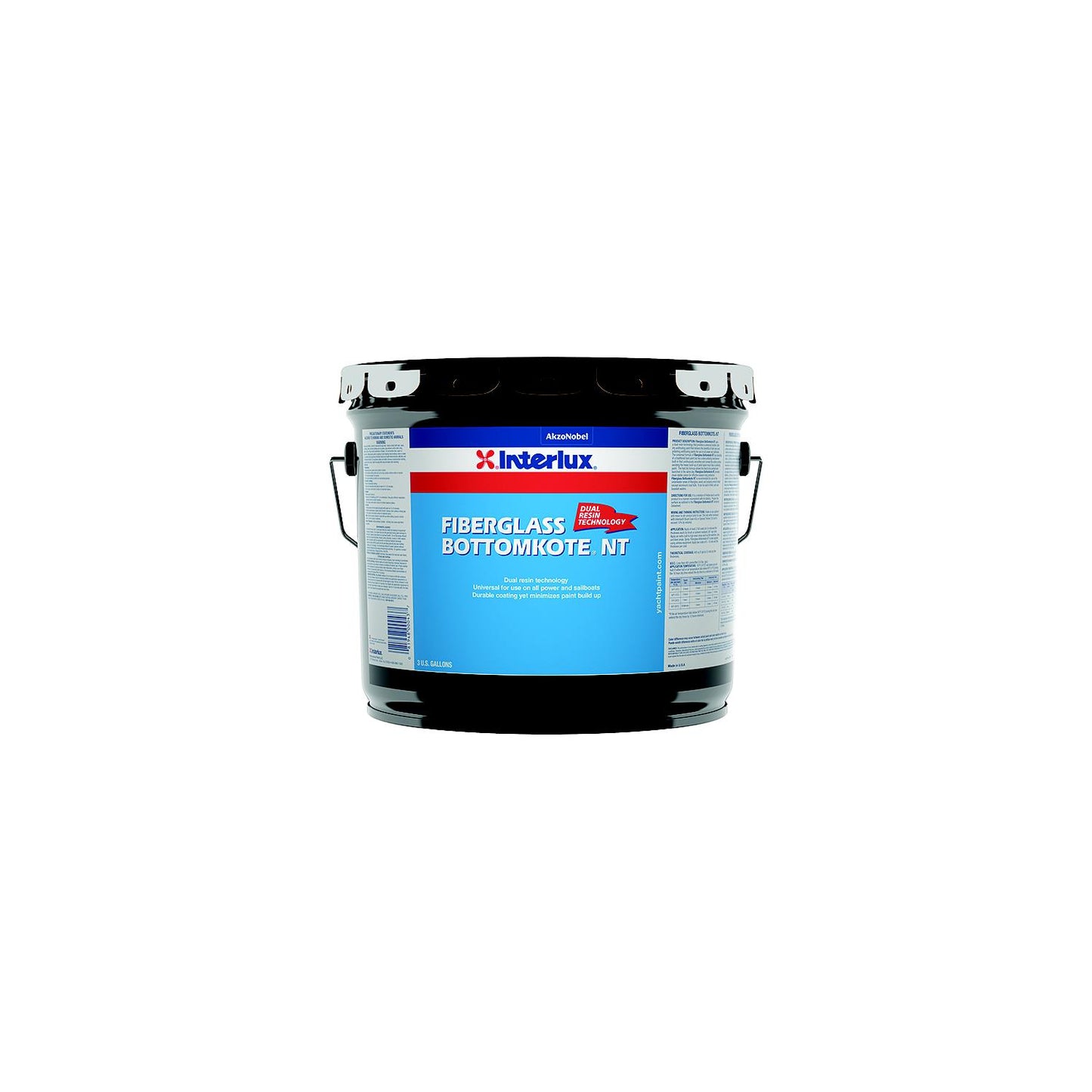 Interlux YBB3693 Fiberglass Bottomkote® NT Bottom Paint, Blue 3-Gal. Pail