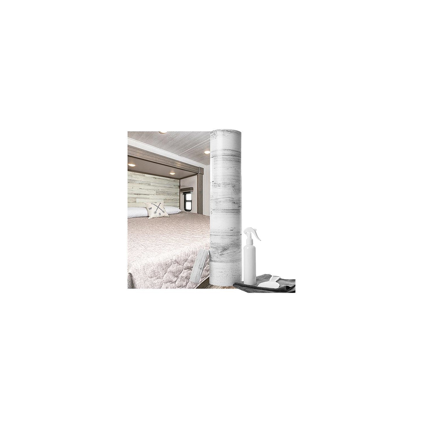 Genesis REVIVE Wall Covering Kit, Whitewash Planked Wood, 2' x 50'