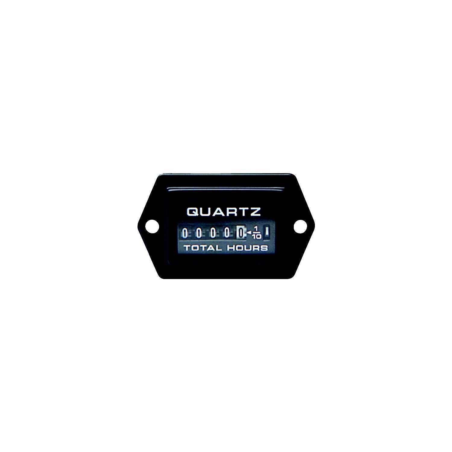 Sierra 56967P Rectangular 2.1" x 1.2" Black Universal Hourmeter Gauge
