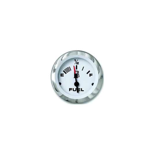 Sierra 65496P Lido Series 2" White & Stainless Steel Fuel Gauge