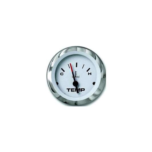 Sierra 65508P Lido Series 2" White & Stainless Steel Outboard Electric Motor Hot-Cold Dial Range Water Temperature Gauge Kit