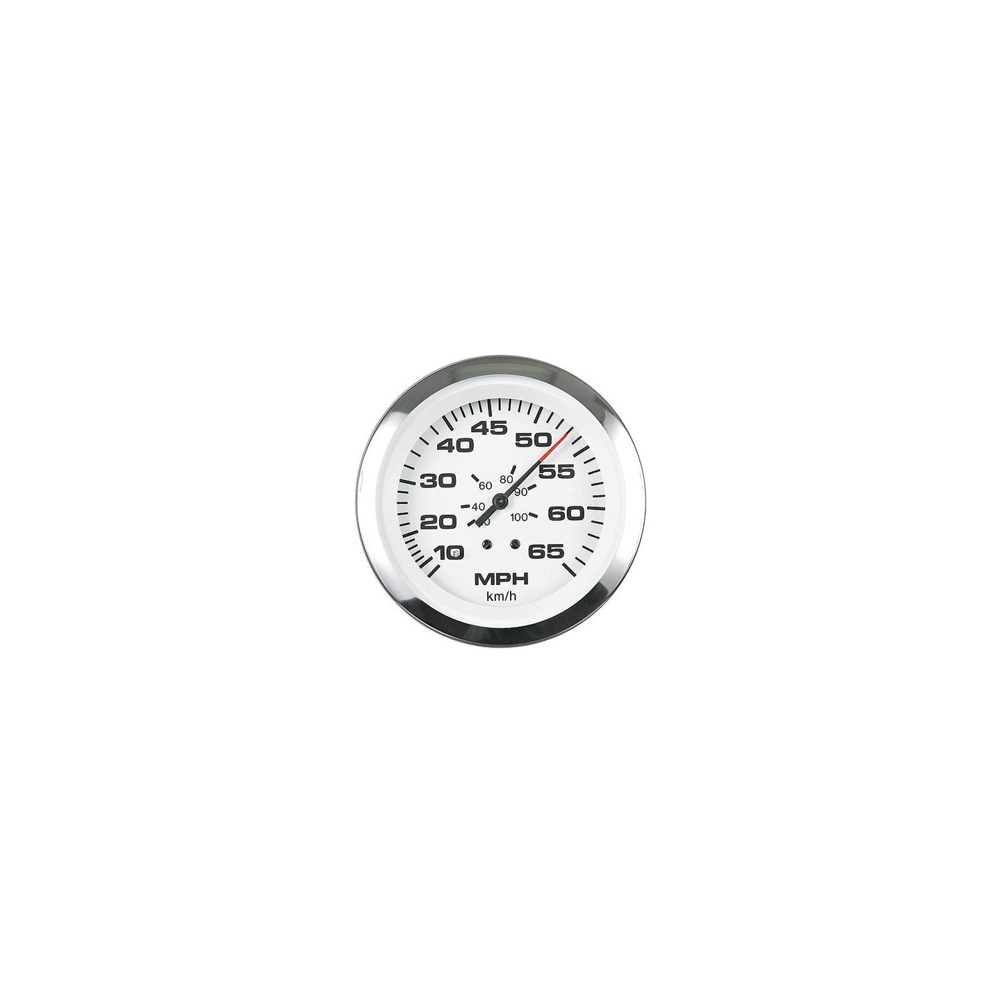 Sierra Lido Series 3" White & Stainless Steel Pitot Type Speedometer Gauge Kit