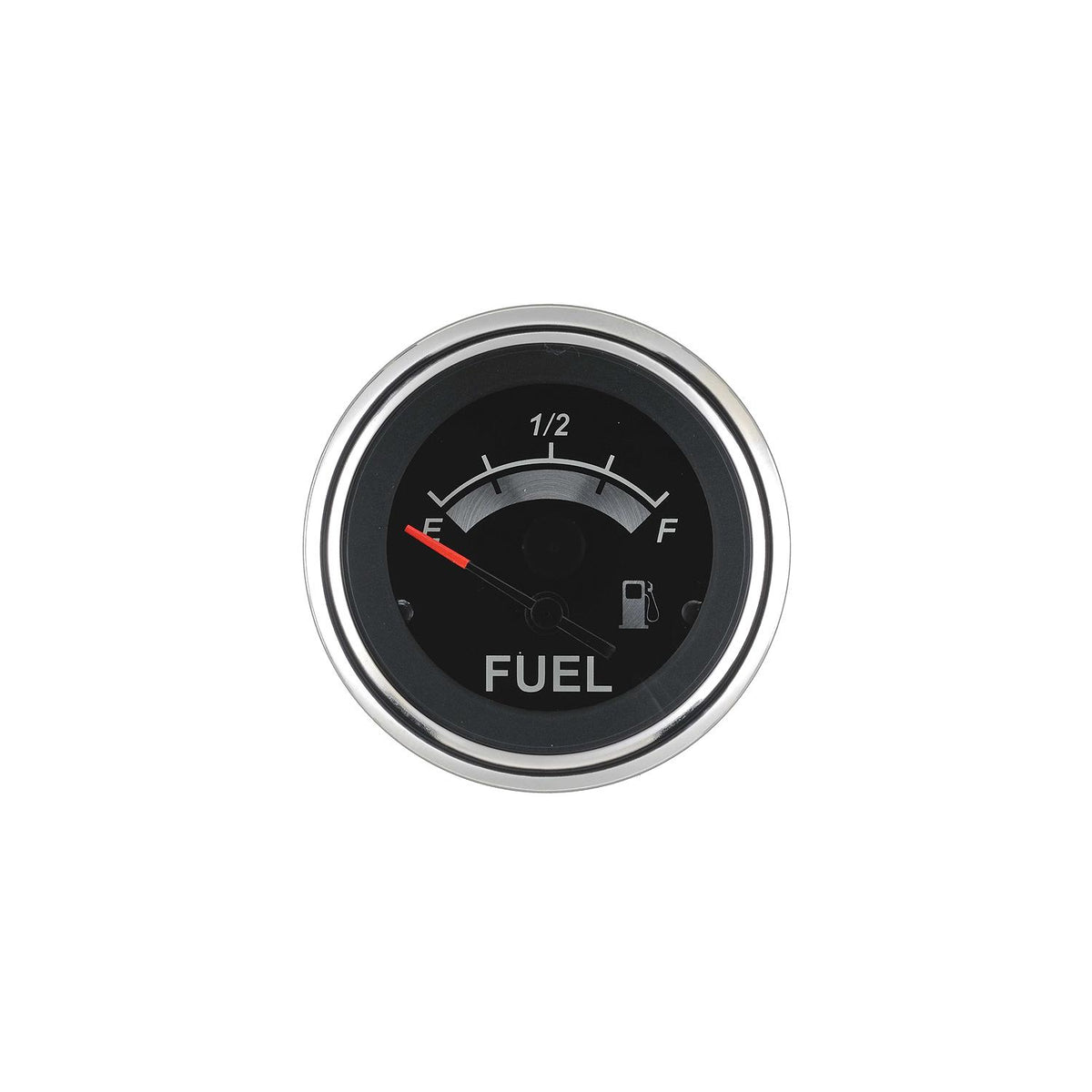Sierra 67021P Black Sterling Series 2" Stainless Steel Fuel Gauge & Requires "F" Sender Code
