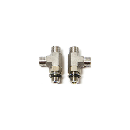 SeaStar HF6006 Stainless Steel Vertical Tee Fitting for SeaStar Steering Cylinders & Helm Pumps | 2 per Kit