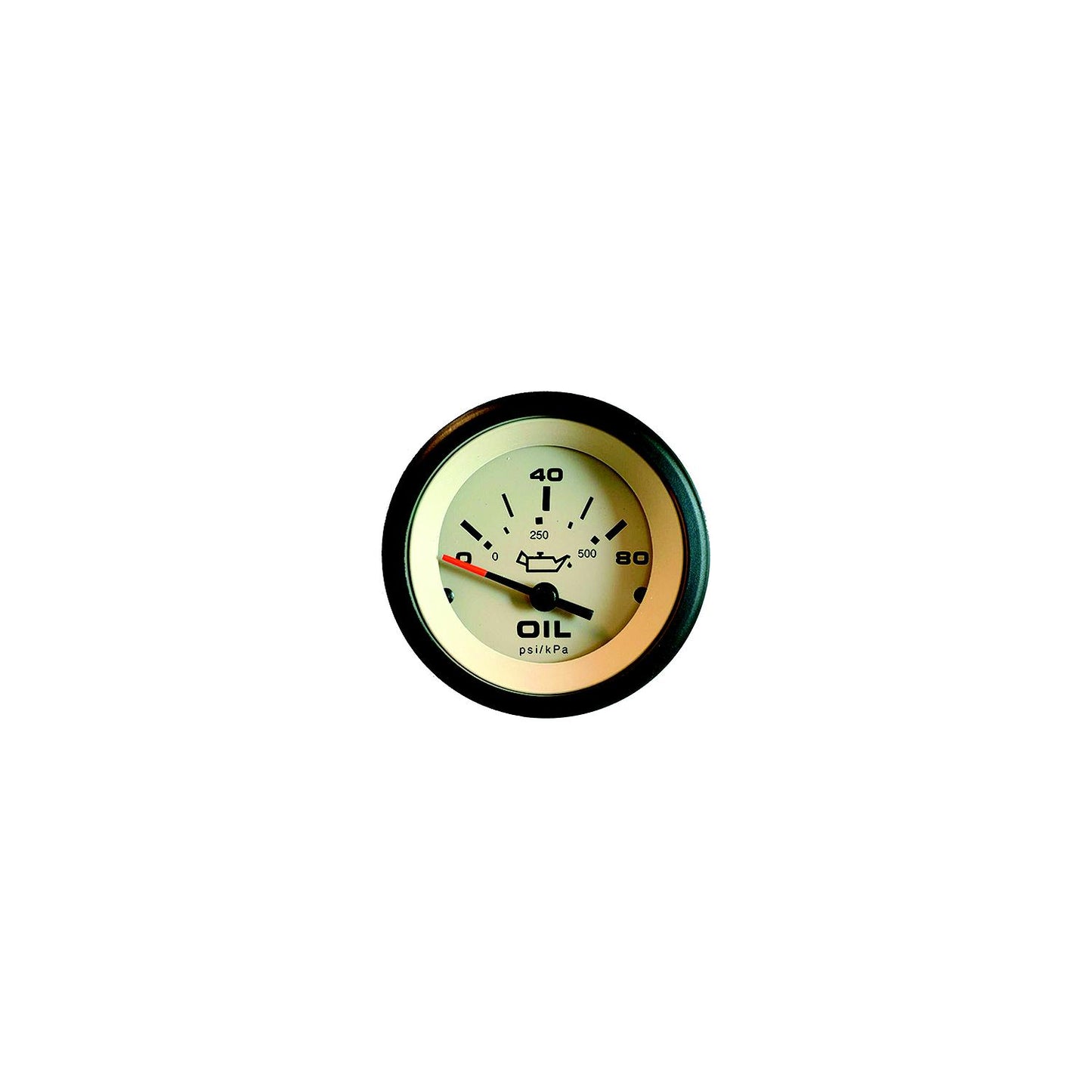 Sierra 59705P Sahara Series 2" Black & Tan Electric 0-80 PSI Dial Range Oil Pressure Gauge & Requires "C" Sender Code