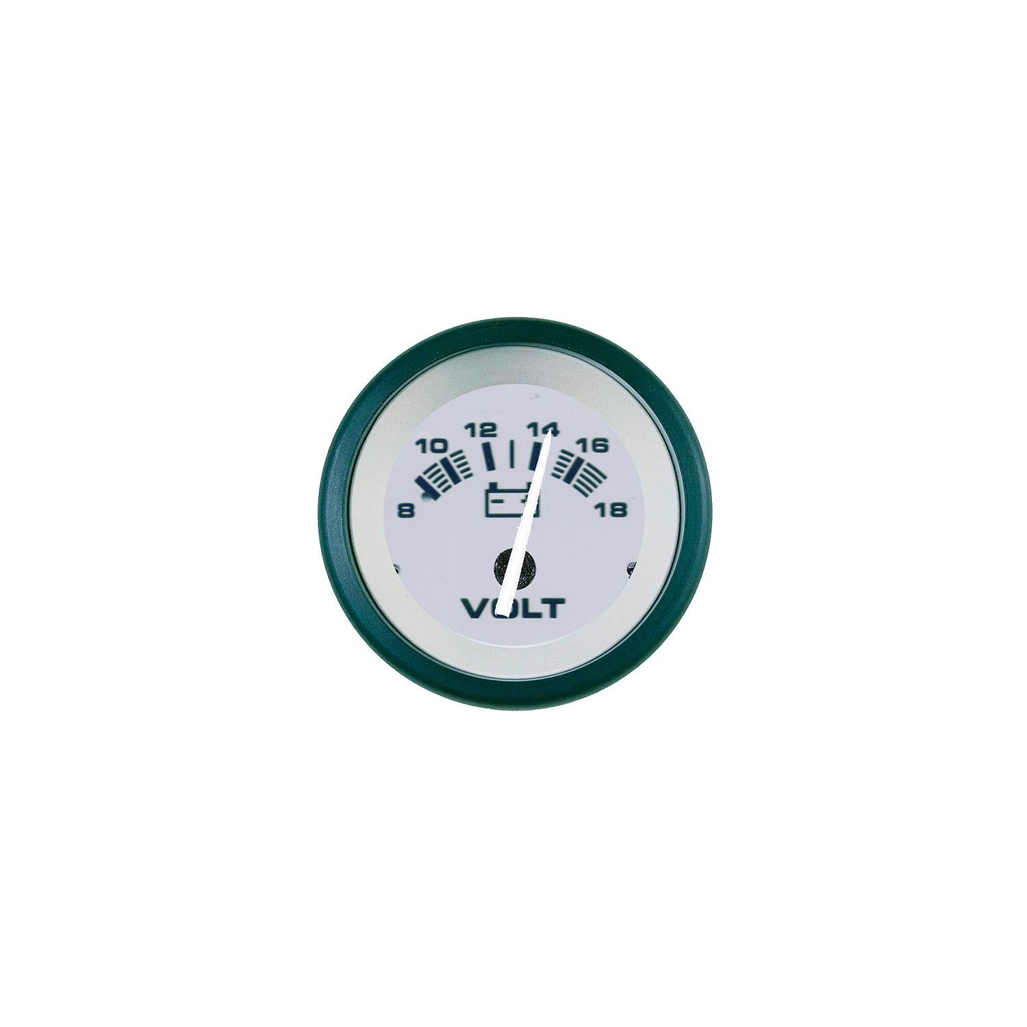 Sierra 61548P Driftwood Series 2" Black & Gray 8-18 VDC Dial Range Voltmeter Gauge