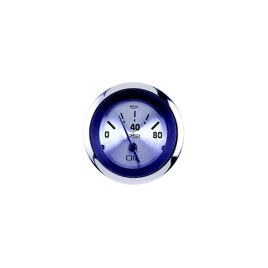 Sierra 63479P Sterling Series 2" Stainless Steel Electric 0-80 PSI Dial Range Oil Pressure Gauge & Requires "C" Sender Code