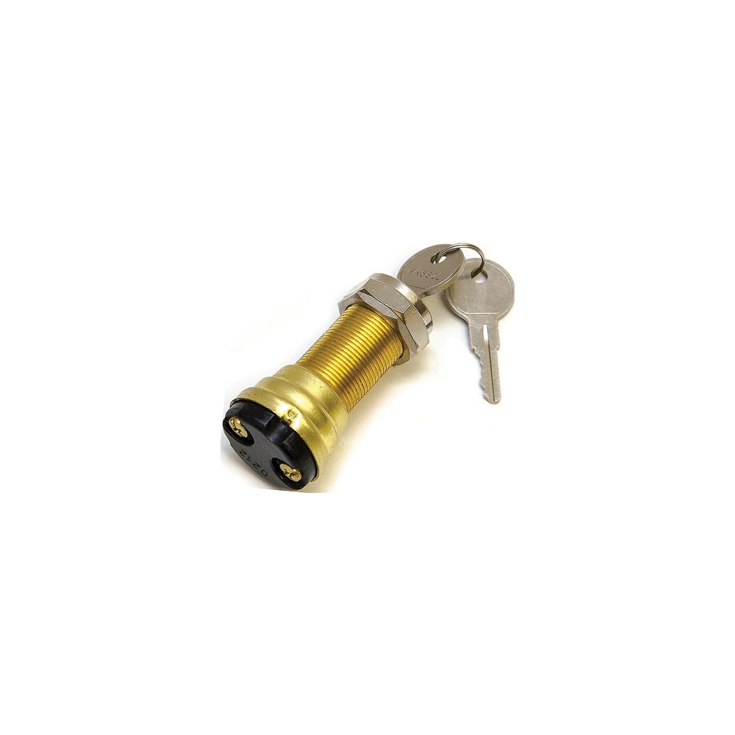 Sierra Conventional 2 Position 1 1/8" Brass 2 Screw Terminal 12V 15 Amp Ignition Starter Switch