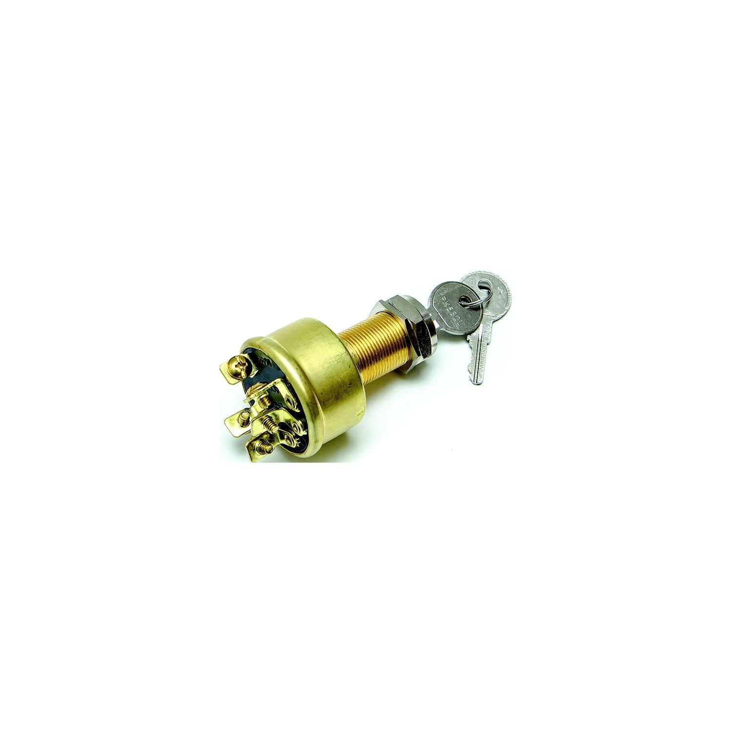 Sierra MP39040 Magneto 3 Position 1 1/8" Brass 5 Screw Terminal 12V 10 Amp Ignition Starter Switch