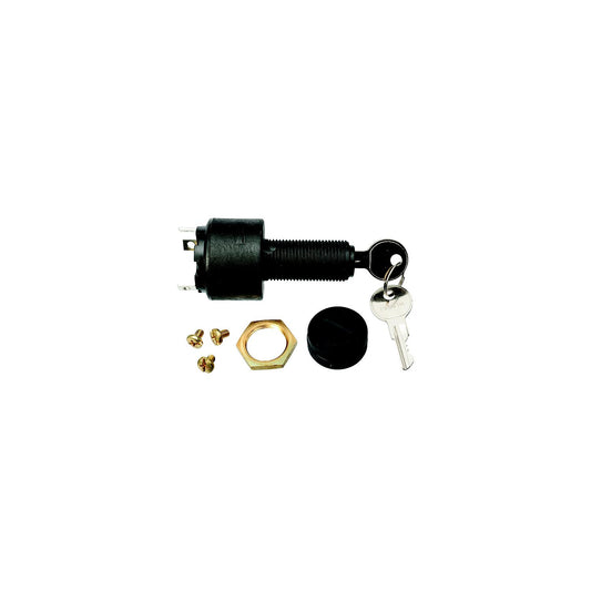 Sierra Conventional 3 Position 1 1/8" Polyester 3 Screw Terminal 12V 15 Amp Ignition Starter Switch