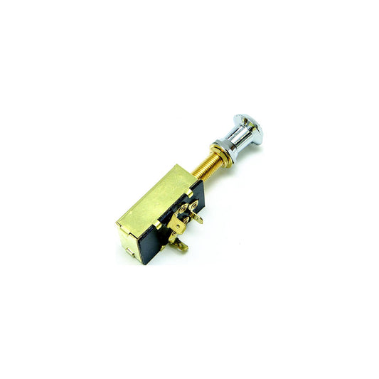 Sierra MP39590 On/Off/On SPDT 4 Blade Terminal Heavy Duty Push Pull Switch | Chrome & Plastic Knob