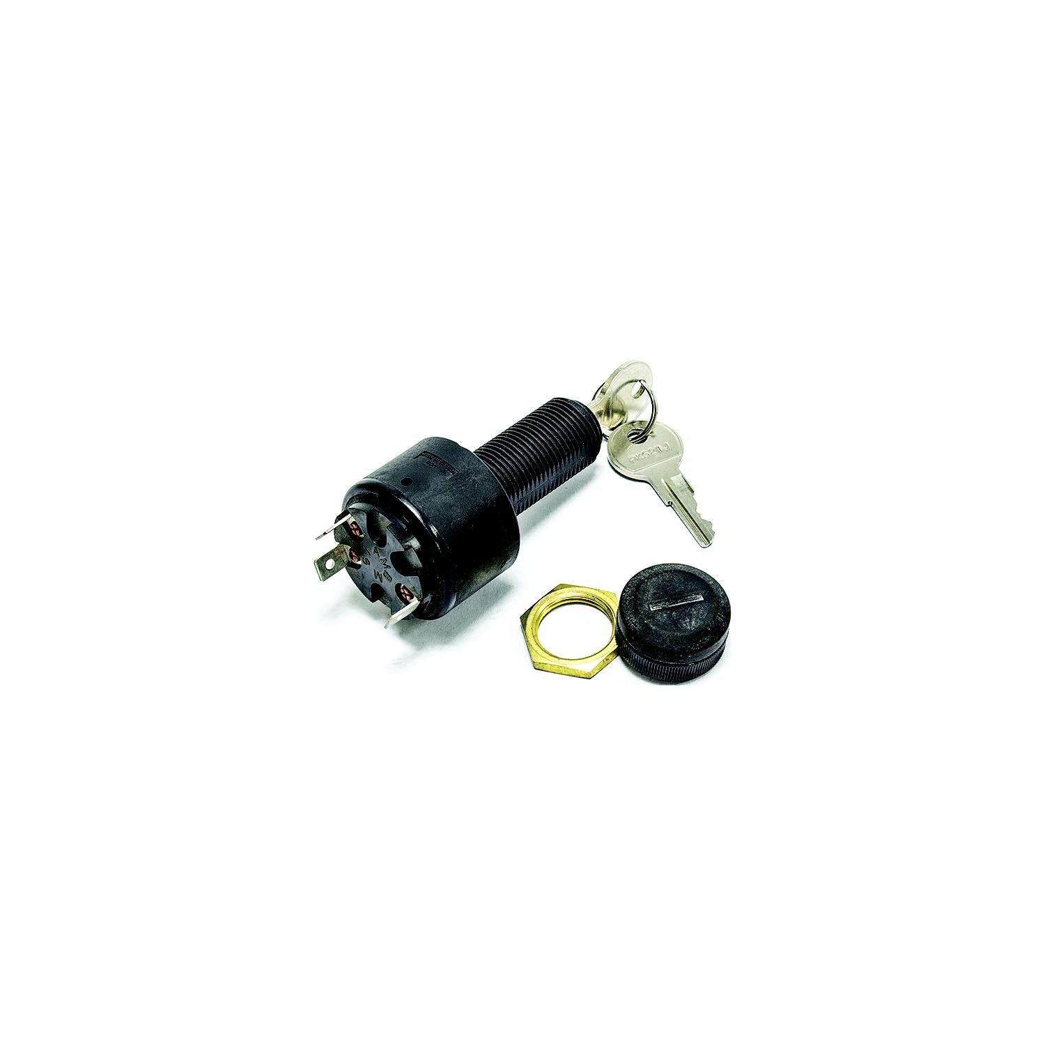 Sierra MP39770 Conventional 3 Position 1 1/8" Polyester 3 Blade Terminal 12 15 Amp Ignition Starter Switch