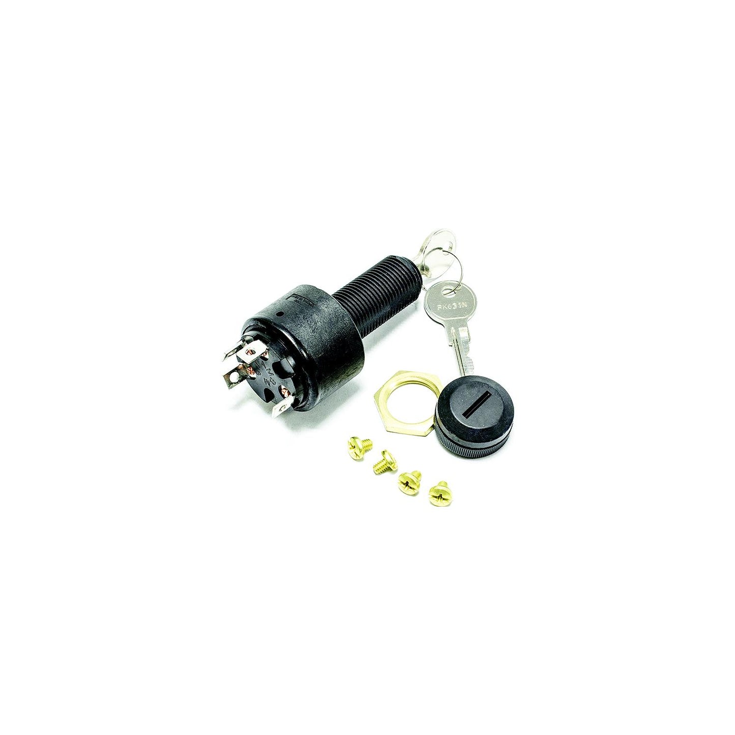 Sierra MP41040 Conventional 4 Position 1 1/8" Polyester 4 Screw Terminal 12V 15 Amp Ignition Starter Switch