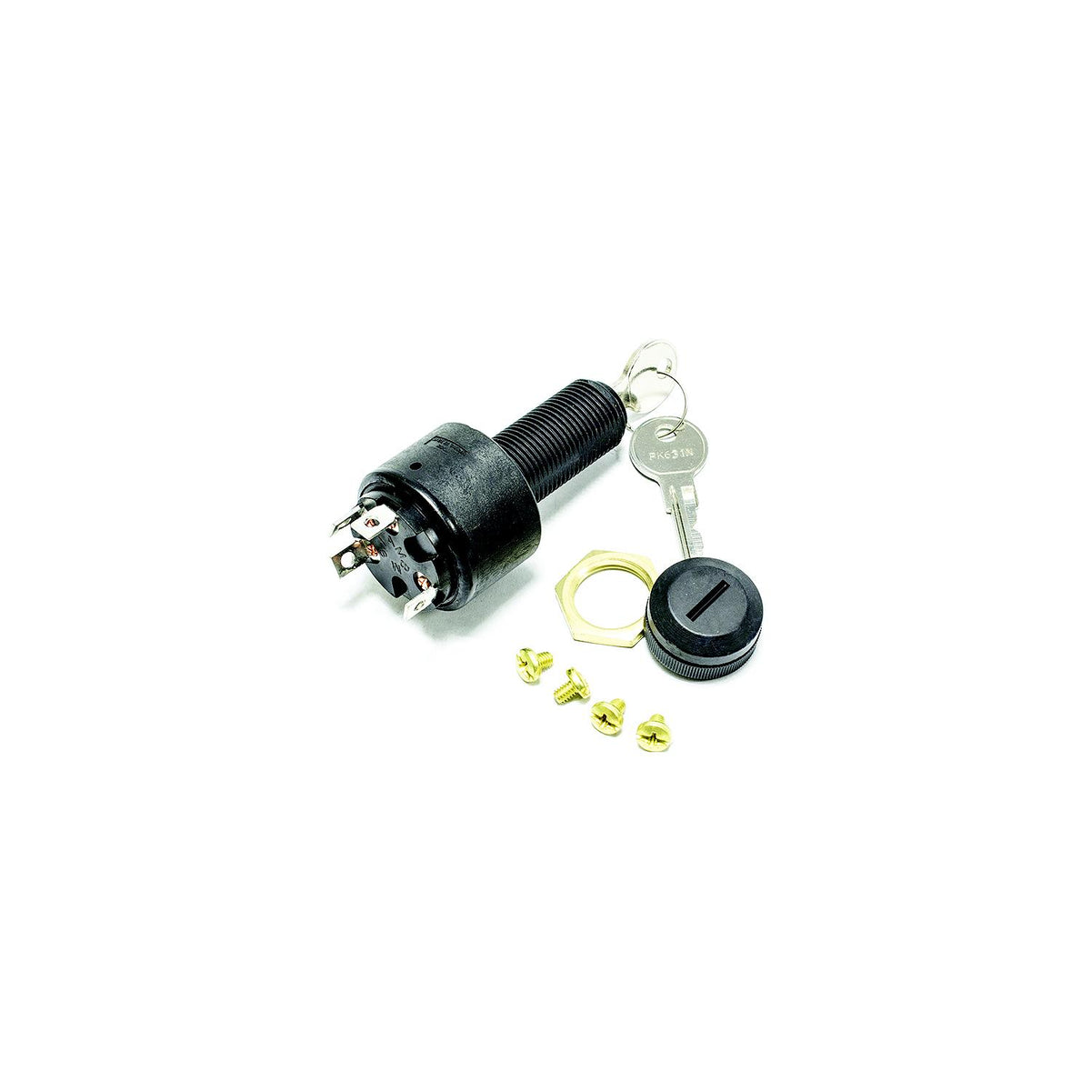 Sierra MP41040 Conventional 4 Position 1 1/8" Polyester 4 Screw Terminal 12V 15 Amp Ignition Starter Switch