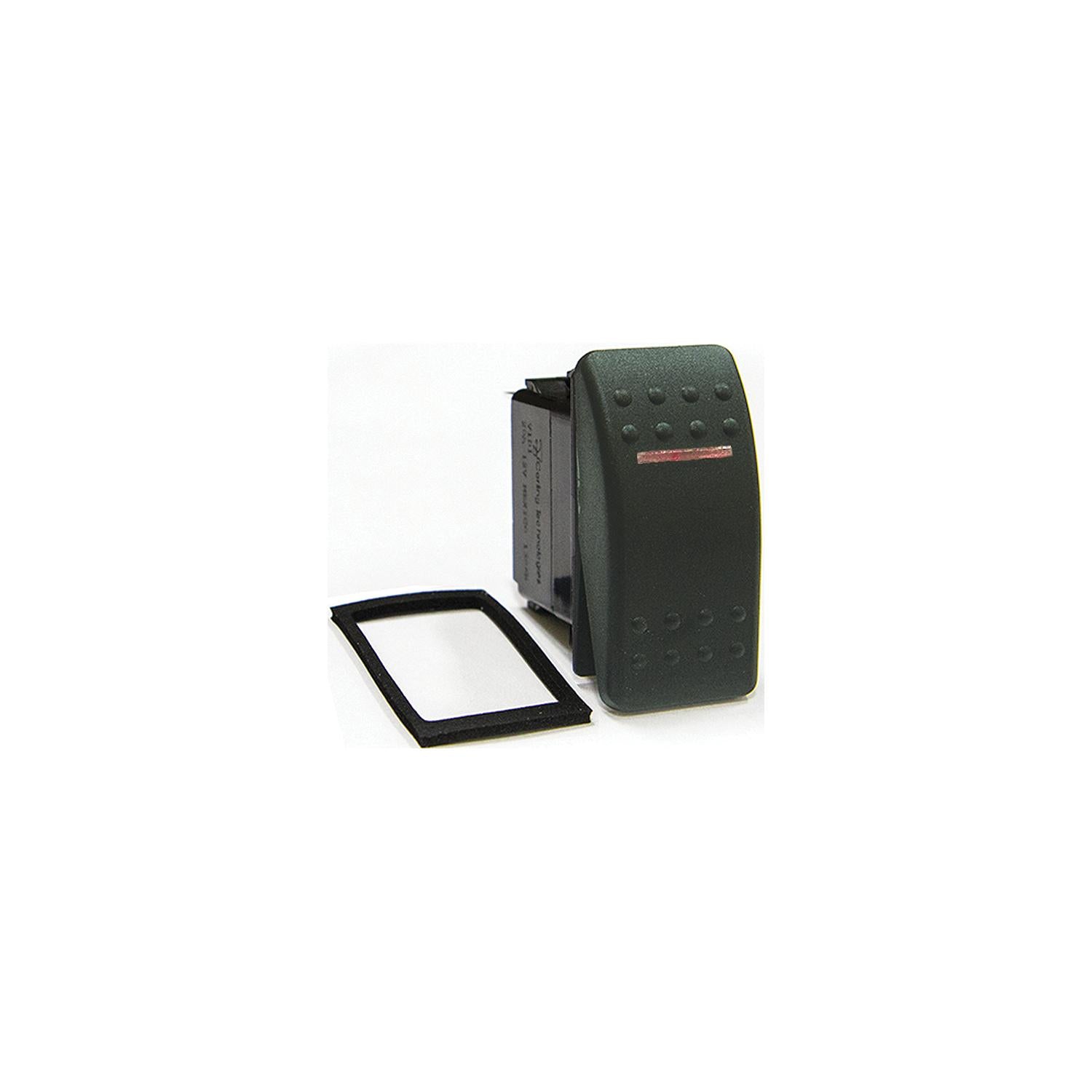 Sierra RK19550-1 Contura Black Illuminated Waterproof DPDT 7 Blade Terminal (On)/Off/(On) Rocker Switch