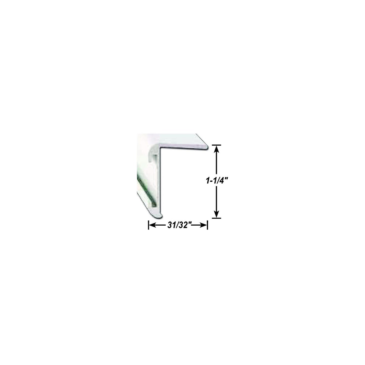 AP Products 021852028 Long Leg Insert Corner Molding, 8' Black