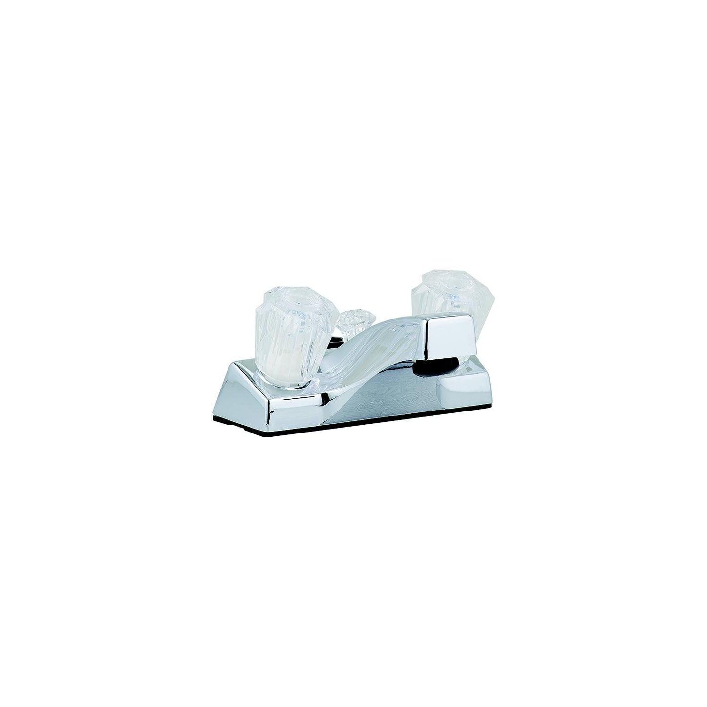 Utopia Lavatory Shower Faucet, Chrome w/Clear Handles