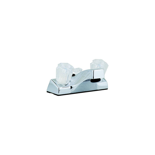 Utopia Lavatory Shower Faucet, Chrome w/Clear Handles