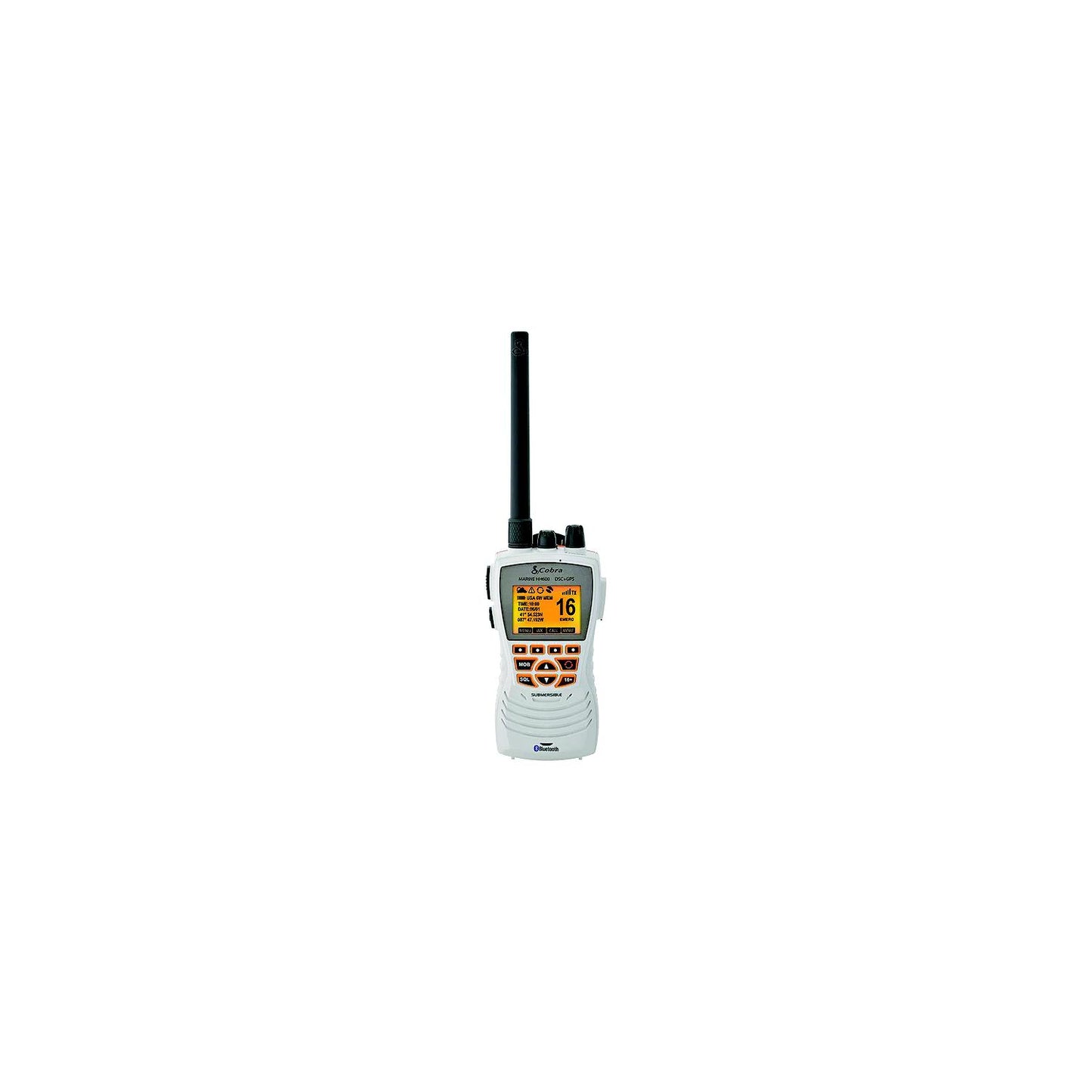 Cobra MRHH600FLT Floating GPS Handheld VHF Marine Radio, White