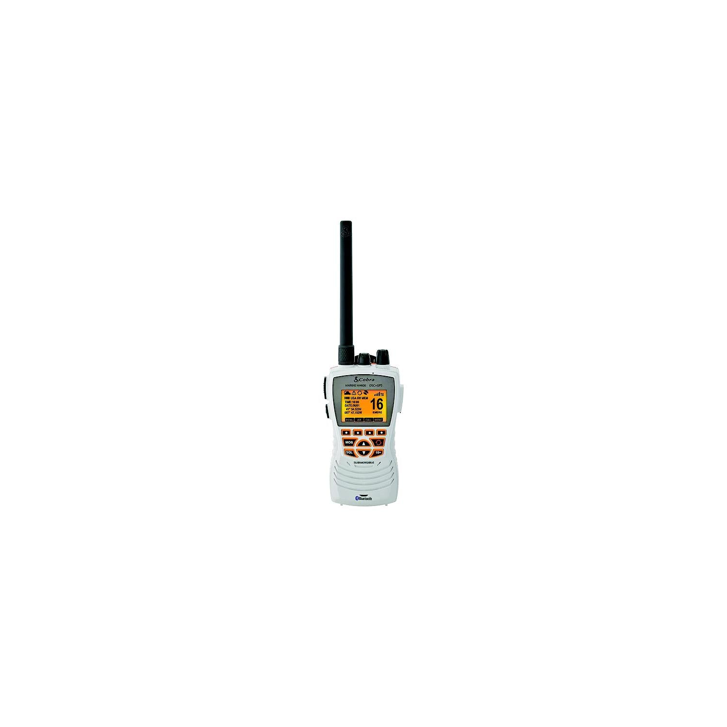Cobra MRHH600FLT Floating GPS Handheld VHF Marine Radio, White