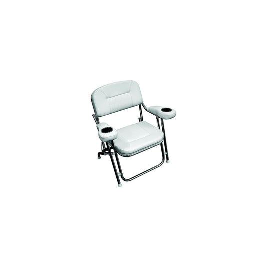 Wise 3367784 Deluxe Offshore Folding Deck Chair, Brite White
