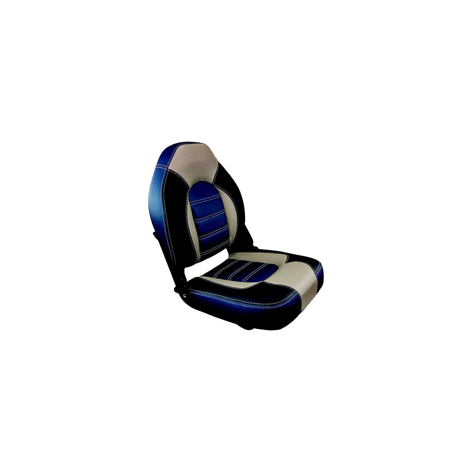 Springfield 1061069B Skipper Premium High Back Fold Down Seat, Blue/Gray