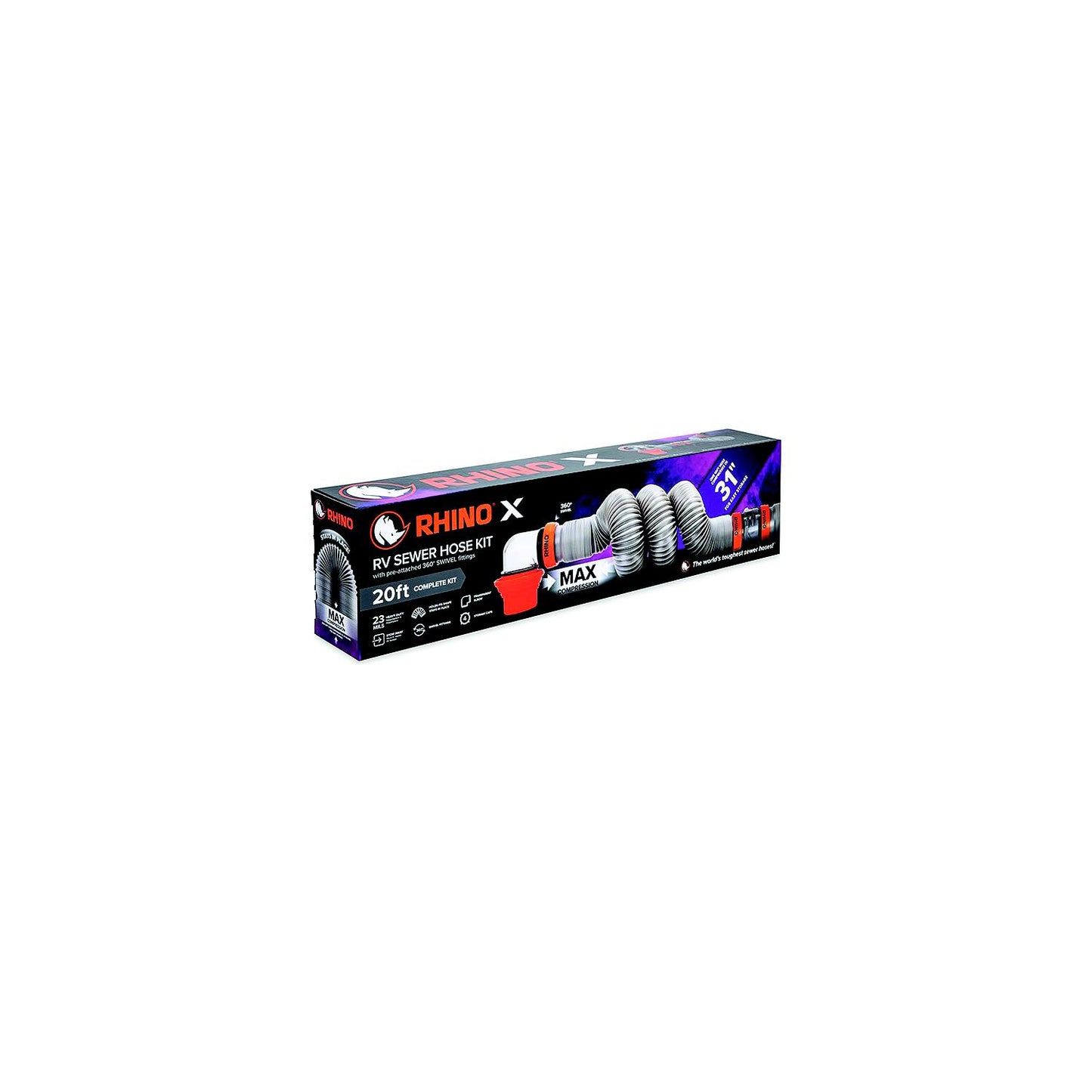 Camco 39390 Rhino X RV 20' Sewer Hose Kit