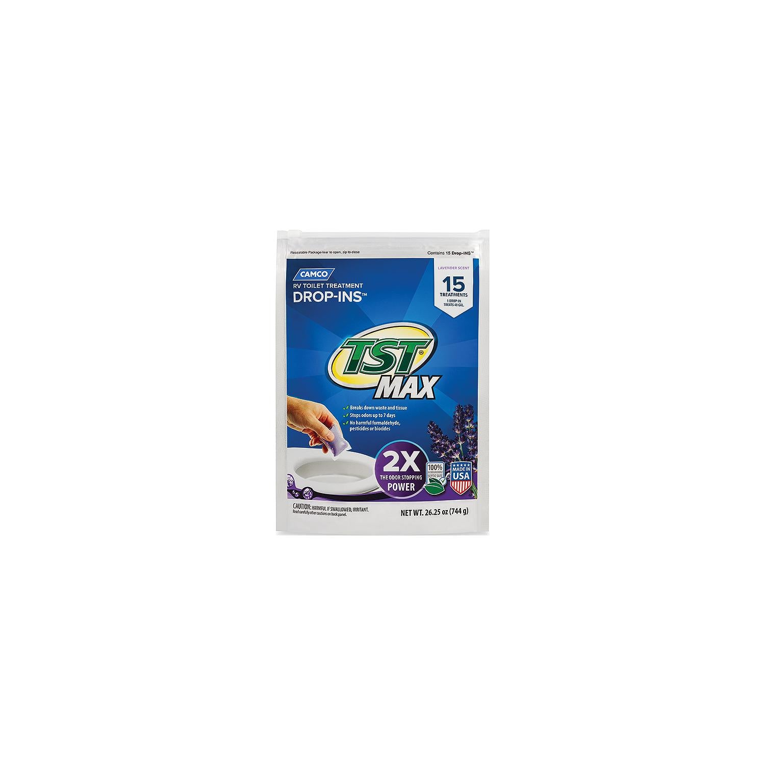 Camco TST® Max Drop-Ins, Lavender, 15/bag