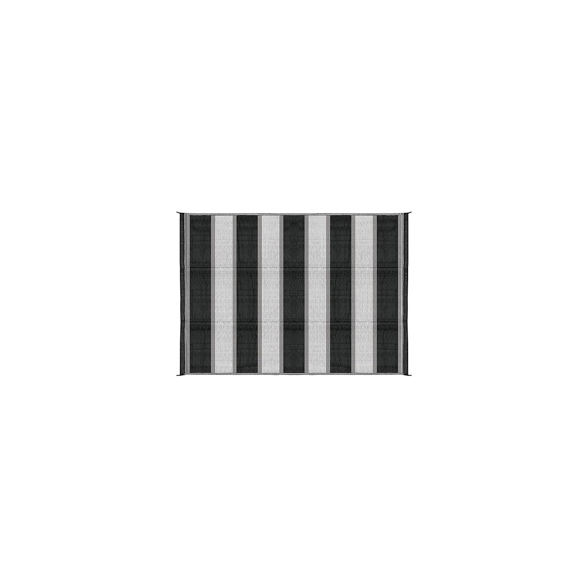 Open Air Stripe Awning Leisure Mat, 6' x 9' Charcoal