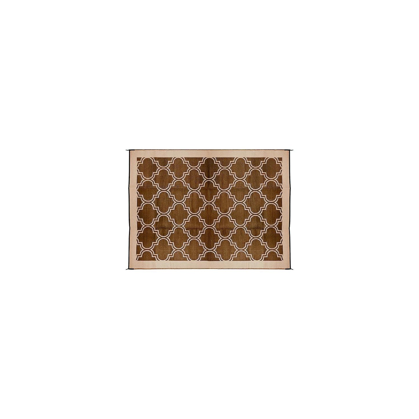 Open Air Lattice Outdoor Leisure Mat, Brown, 6' x 9'