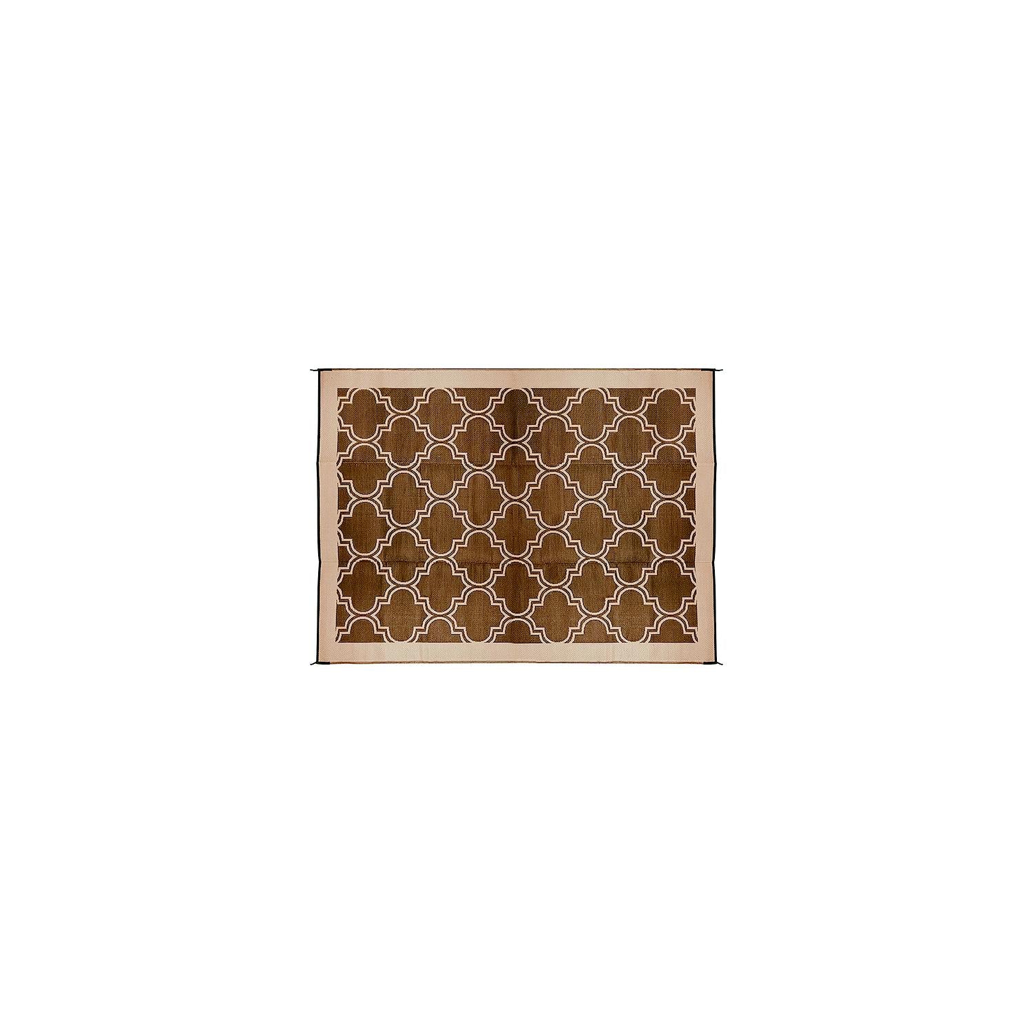 Open Air Lattice Outdoor Leisure Mat, Brown, 6' x 9'