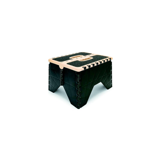 Camco 9" Plastic Folding Step Stool, Khaki/Black