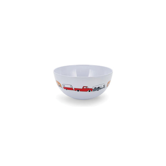 Camco 53222 Melamine Dishware, Multi-color RV & Truck Pattern, 6" Bowl