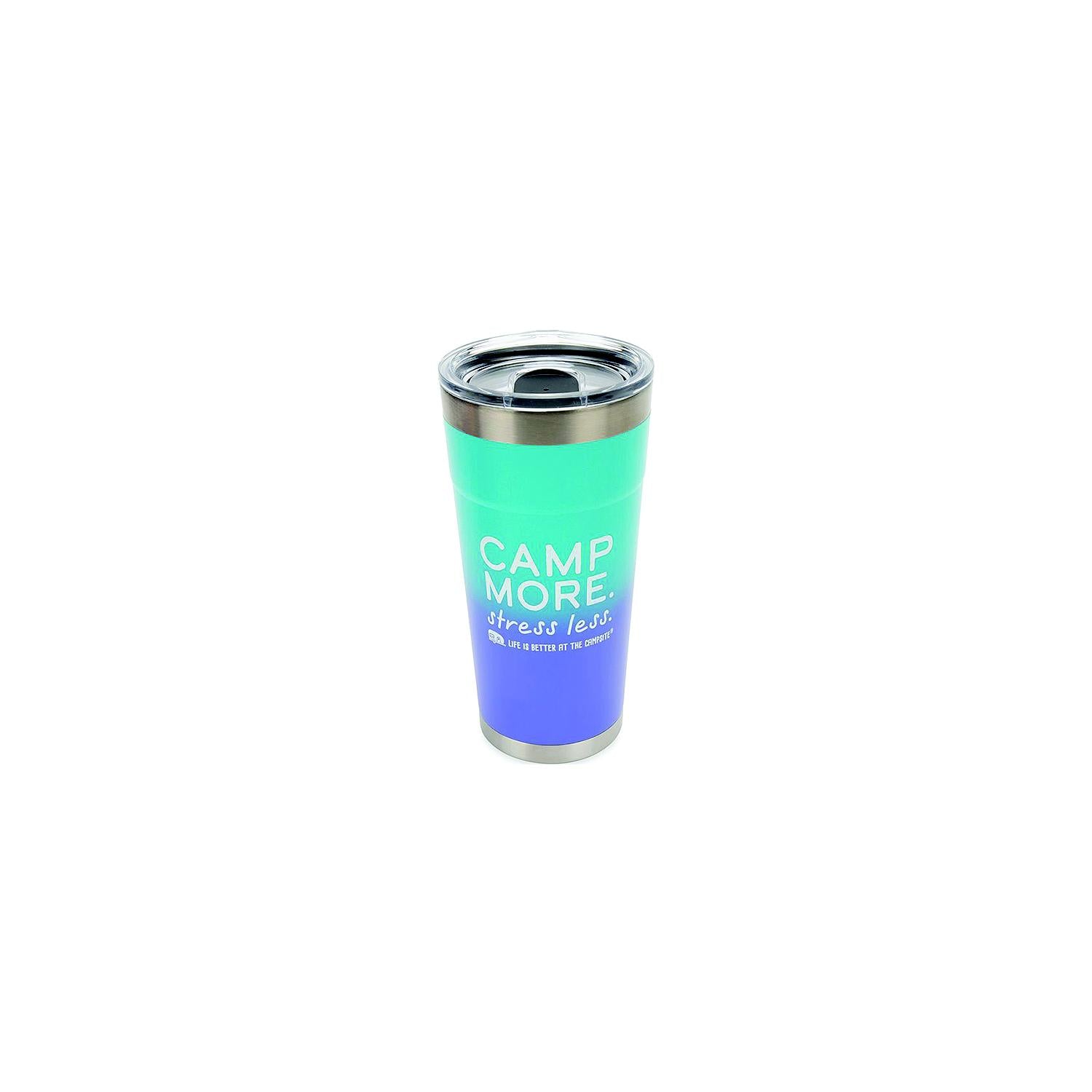 Camco 53317 Camp More / Stress Less Tumbler, 20 oz., Blue/Purple-Supply Nautica