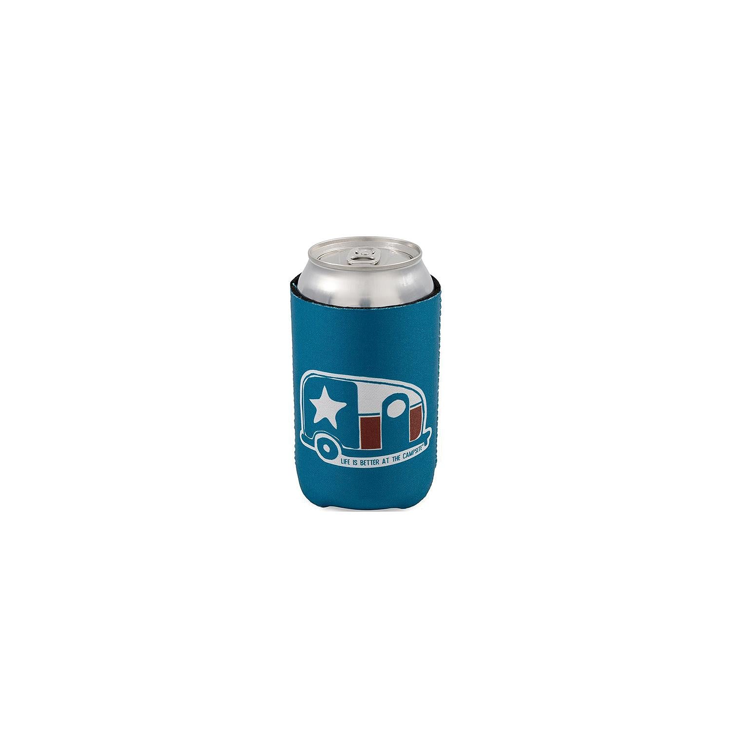 Camco 53372 Life Is Better At The Campsite Can Holder, Blue, Texas Flag/Camper