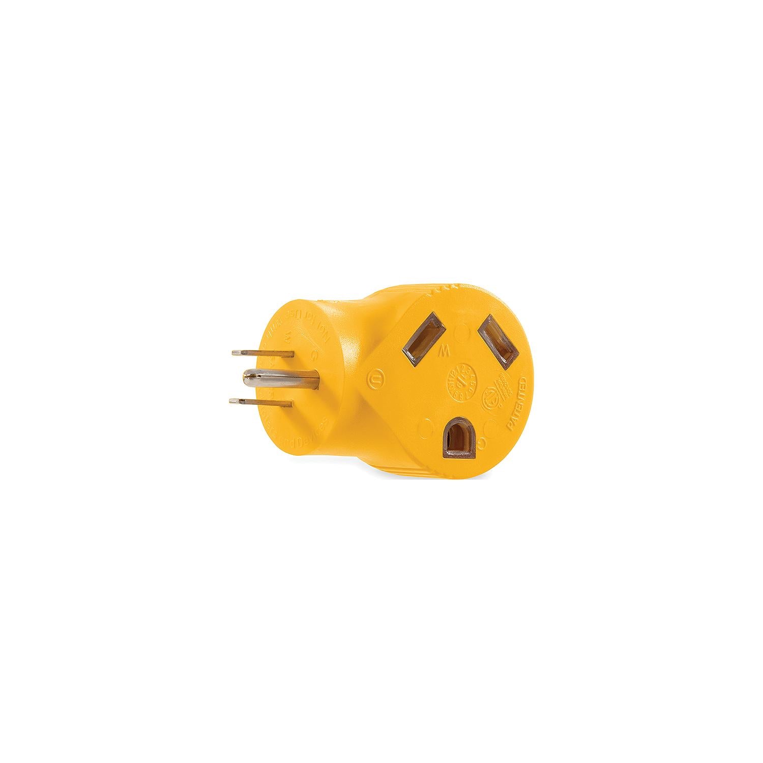 Camco 90° Electrical Adapter, 15A Male, 30A Female