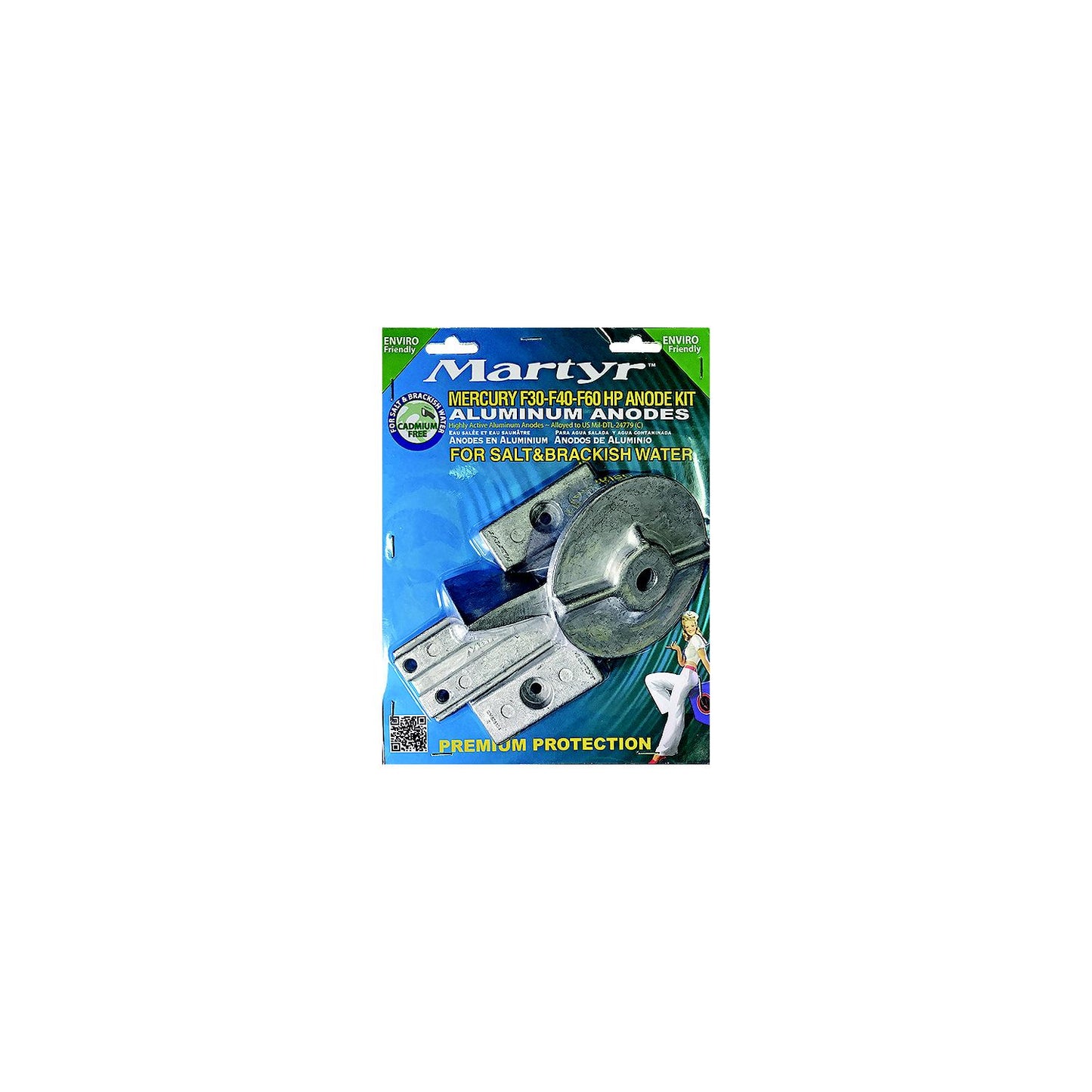 Martyr Aluminum Anode Kit For Mercury F30-F40-F60HP Engines