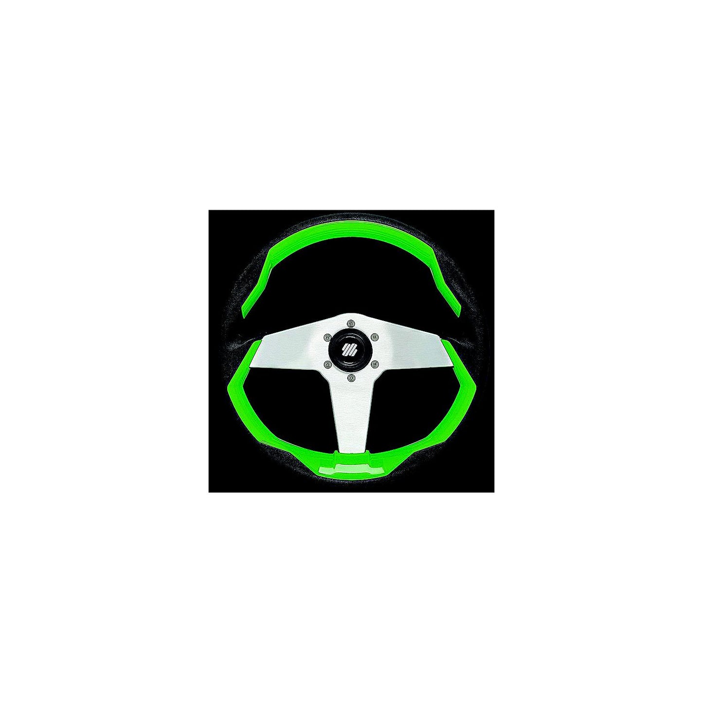 Uflex GRIMANIGS Grimani Steering Wheel, Green w/Silver Spokes